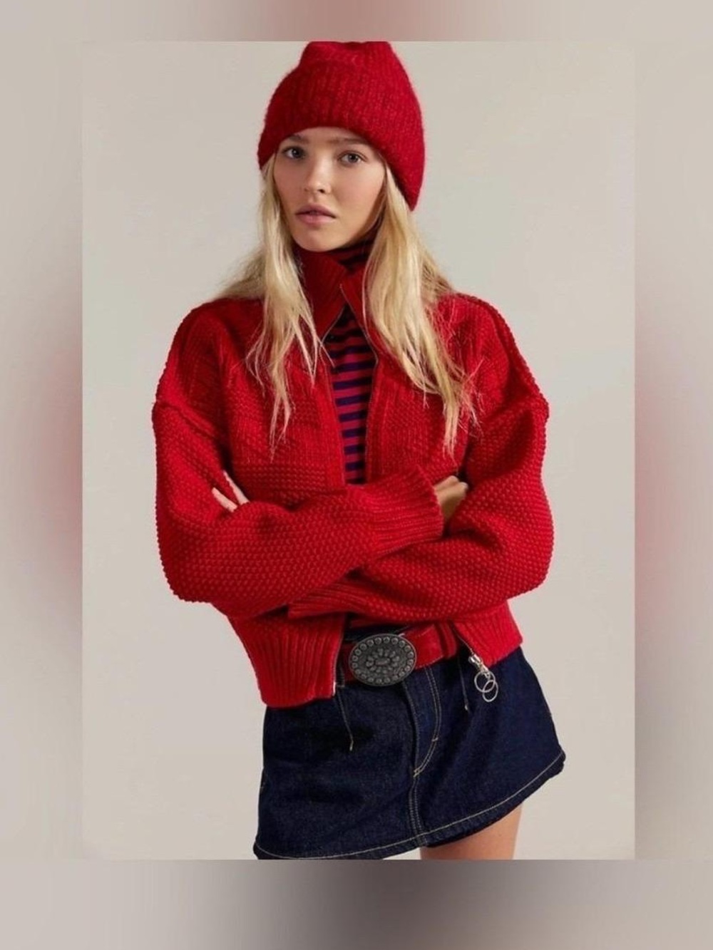 We the Free Lil Lad Red Cardigan Size S